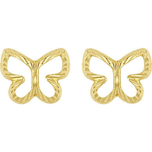 Broquel Mariposa Silueta En Oro De 10 K + Obsequio + Envío