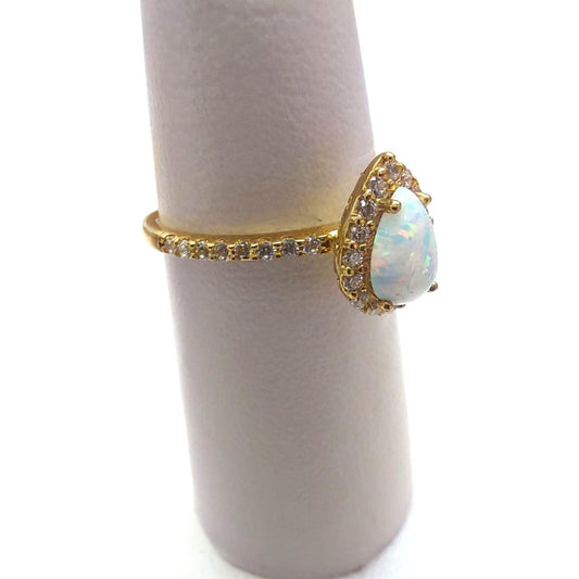 Anillo Gota Ópalo Joyería M De León Oro 10k + Regalo