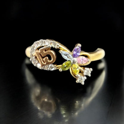 Anillo 15 Primaveras Joyería M De León Oro 14k + Regalo