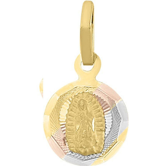 Medalla Mini Guadalupe 3 Colores En Oro De 10 K + Obsequio