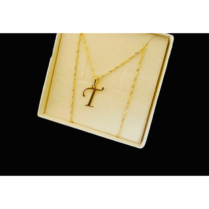 Gargantilla De Inicial Letra T Oro 14 K + Obsequio
