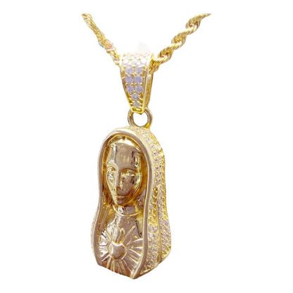Dije Virgen Sagrado Corazón Oro 10 K. + Obsequio