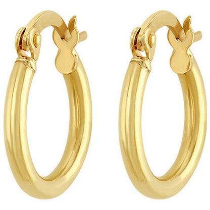 Arracada Tubo Lisa 1.3 Cm En Oro De 10 K + Obsequio + Envio