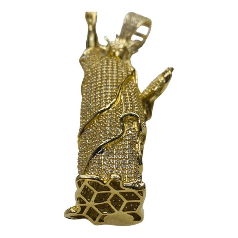 Kit Cadena Torzal Con Dije Estatua Libertad Oro 10k + Regalo