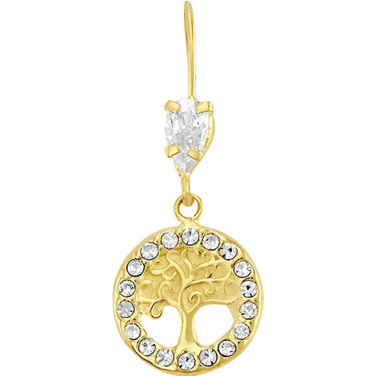 Arete Arbol De La Vida En Oro De 10 K + +
