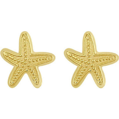 Broquel Estrella De Mar En Oro De 10 K + Obsequio + Envío