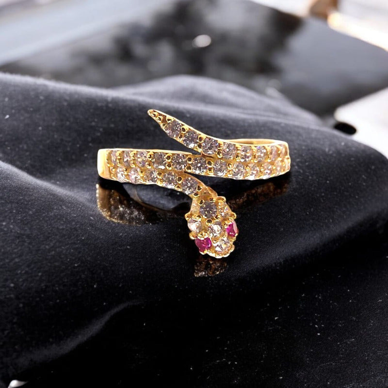 Anillo Ojos Rojos Joyería M De León  Oro 14k + Regalo