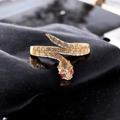 Anillo Ojos Rojos Joyería M De León  Oro 14k + Regalo