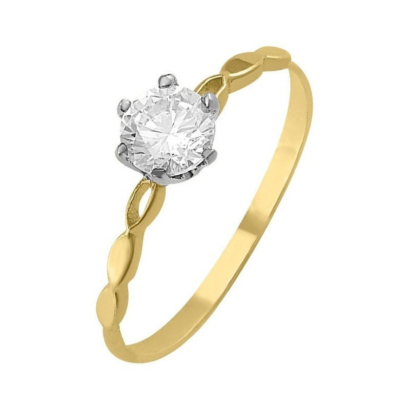 Anillo Solitario En Oro De 14 K + Obsequio + Envio