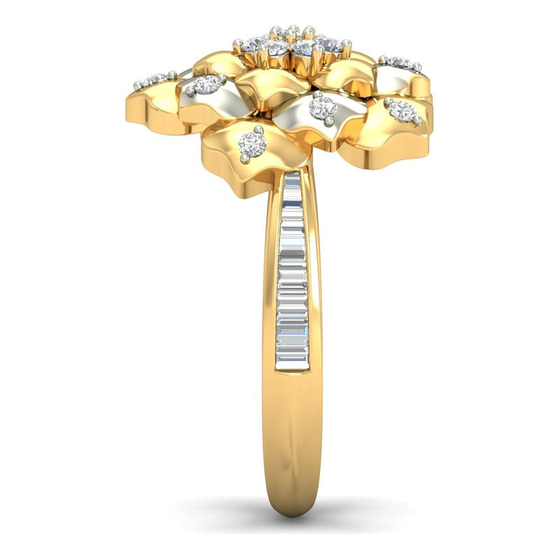 Anillo Flor Imperial Joyería M De León Oro 10k + Regalo