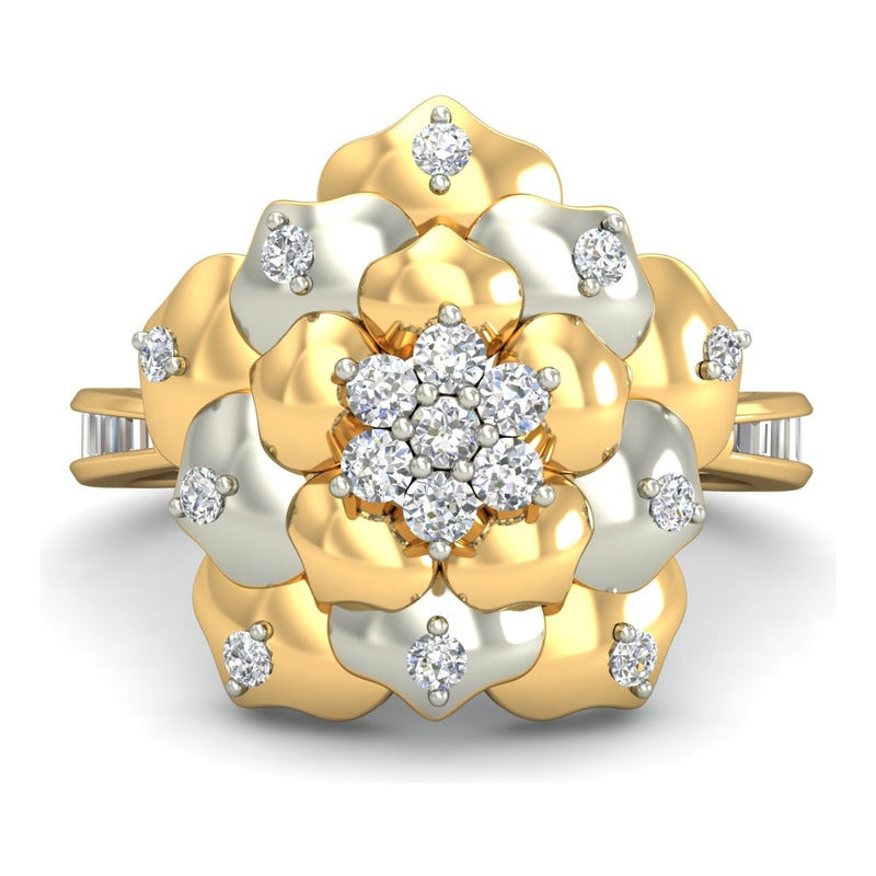 Anillo Flor Imperial Joyería M De León Oro 10k + Regalo