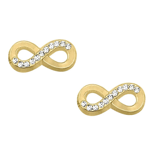 Broqueles Infinito Circonia 4 Mm Oro De 10 K