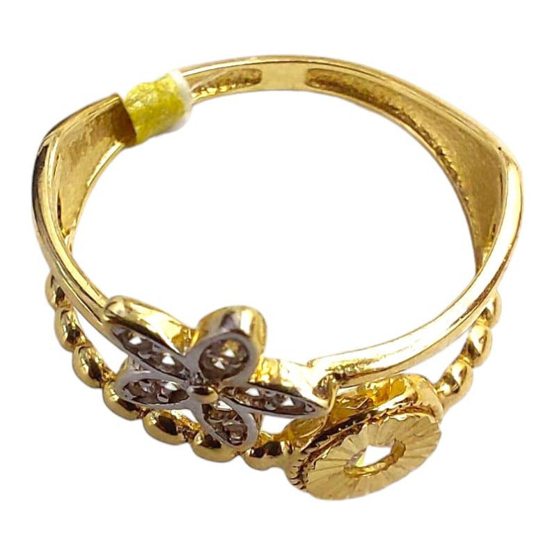 Anillo Fancy Doble Joyería M De León Oro 14k + Regalo