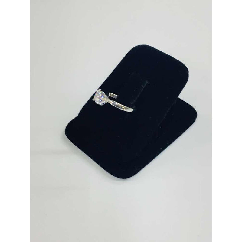 Anillo De Compromiso Clásico Oro Blanco 10 K