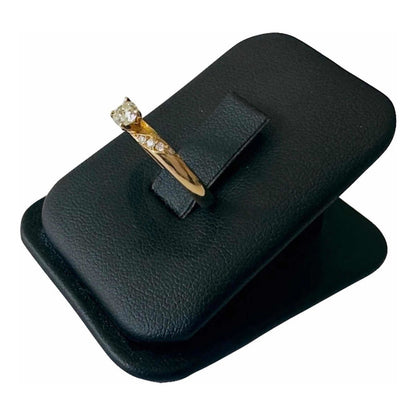 Anillo Compromiso Oro 14 K Diamantes Naturales .24 Ct/ .08ct