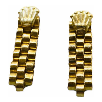Aretes Colgantes Rolex Oro 14 K + Obsequio