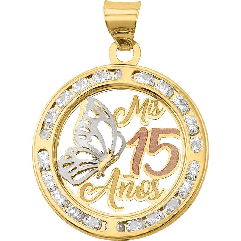 Dije De Xv Años Mariposa Oro 10 K  + Obsequio