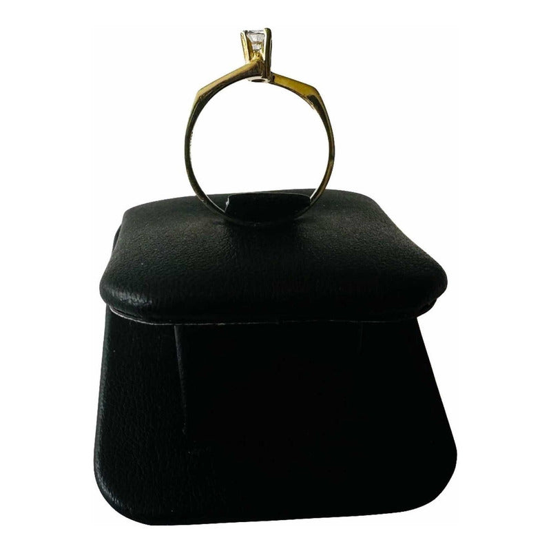 Anillo Compromiso Cuadro Entrelazado Oro 14 K + Obsequio