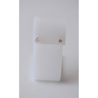 Broqueles Circonia 5 Mm Oro De 14 K + Obsequio