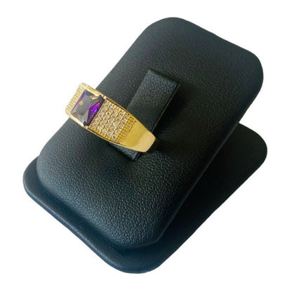 Anillo Caballero Zirconias Oro 10 K + Obsequio