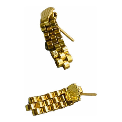 Aretes Colgantes Rolex Oro 14 K + Obsequio