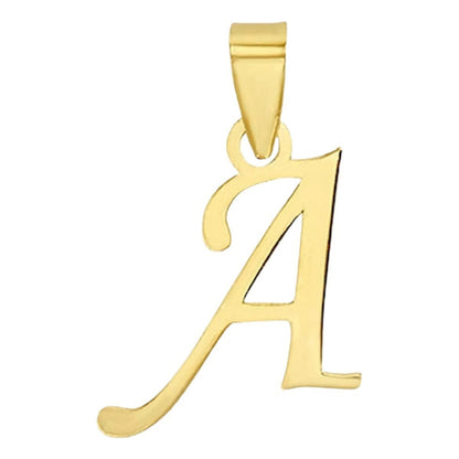 Juego Collar Letra A Lisa + Aretes Bola 10 K. + Regalo