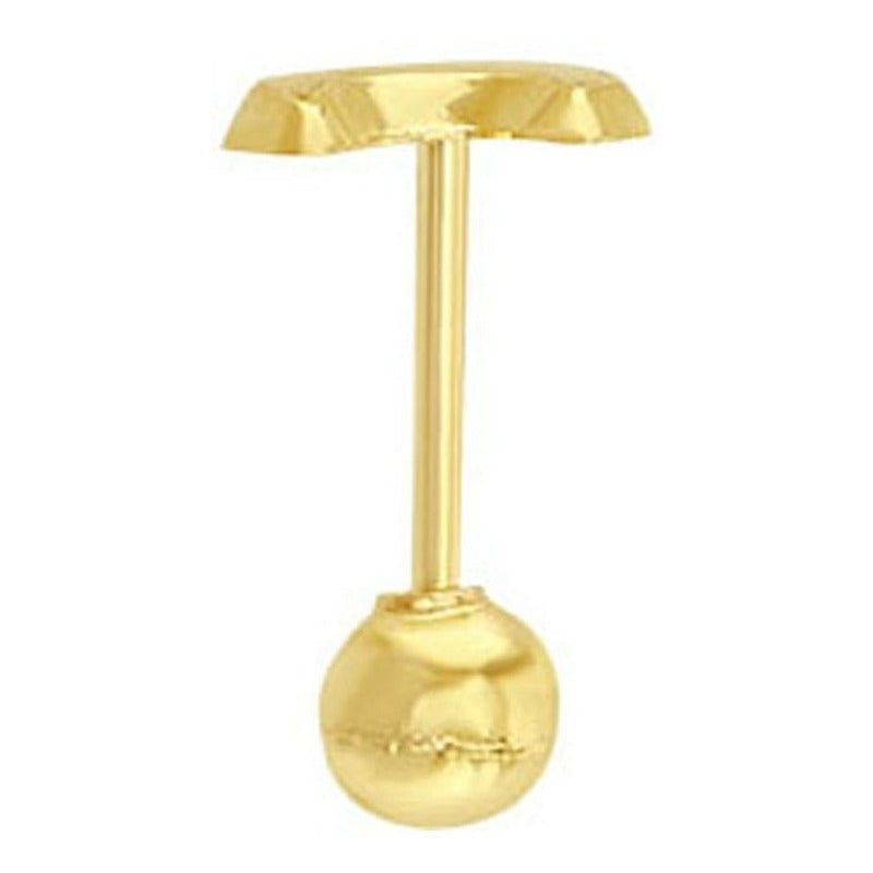 Broquel Lunita Lisa En Oro De 10 K + Obsequio + Envío