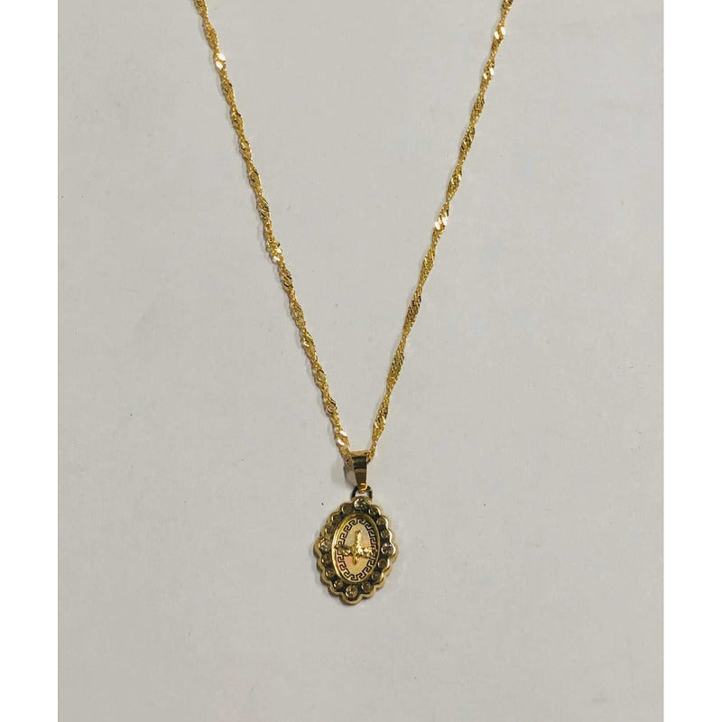 Kit Cadena Con Medalla Espiritu Santo 3 Oros 10 K + Obsequio