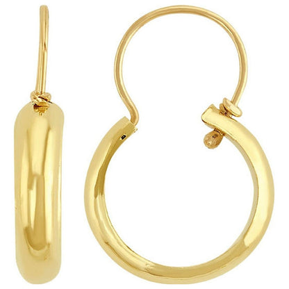 Arracada Mini Angosta Pulida #0 En Oro De 10 K + Obsequio