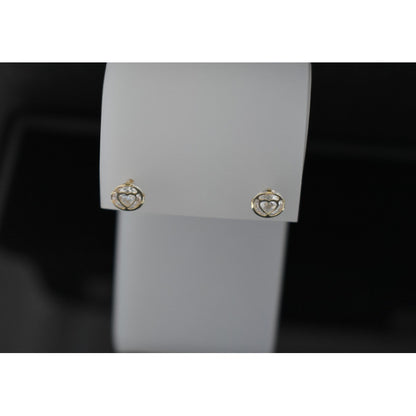 Broqueles Corazón Resaltado 6 Mm Oro De 10 K + Obsequio