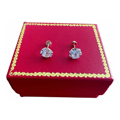 Broqueles Zirconias 6 Mm Oro 10 Kilates + Obsequio