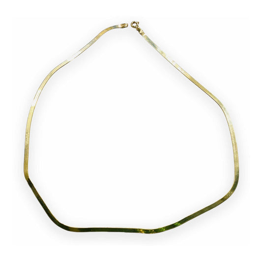 Cadena Tejido Panza De Víbora 50cmx3mm En Oro De 10 Kilates