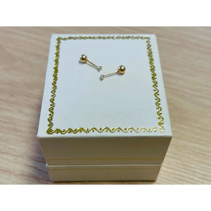 Broqueles Oro 18 Kilates Con Diamante Natural  + Obsequio