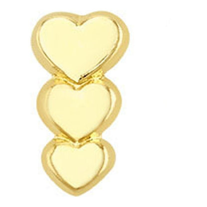 Broquel Triple Corazón En Oro De 10 K + Obsequio + Envío