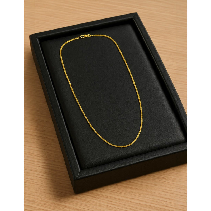 Cadena Torsal Oro 14k 45 Cm X 1 Mm + Reloj Regalo