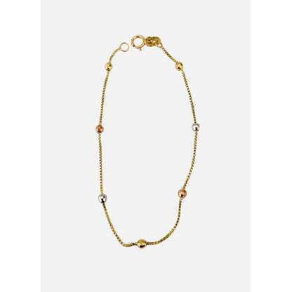 Esclava Dama Tejido Cubo  Bolitas 18 Cm Oro 10 K + Obsequio