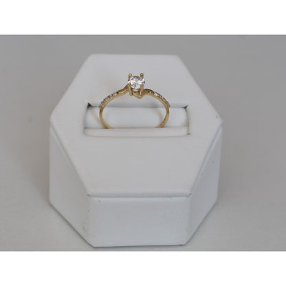 Anillo Solitario Delgado Oro 10 K + Obsequio + Envio