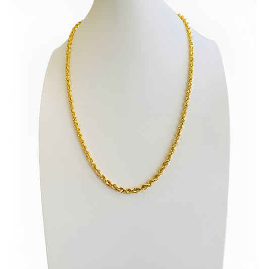 Cadena Estilo Torsal De 50cm X 5mm En Oro De 14k + Dorado
