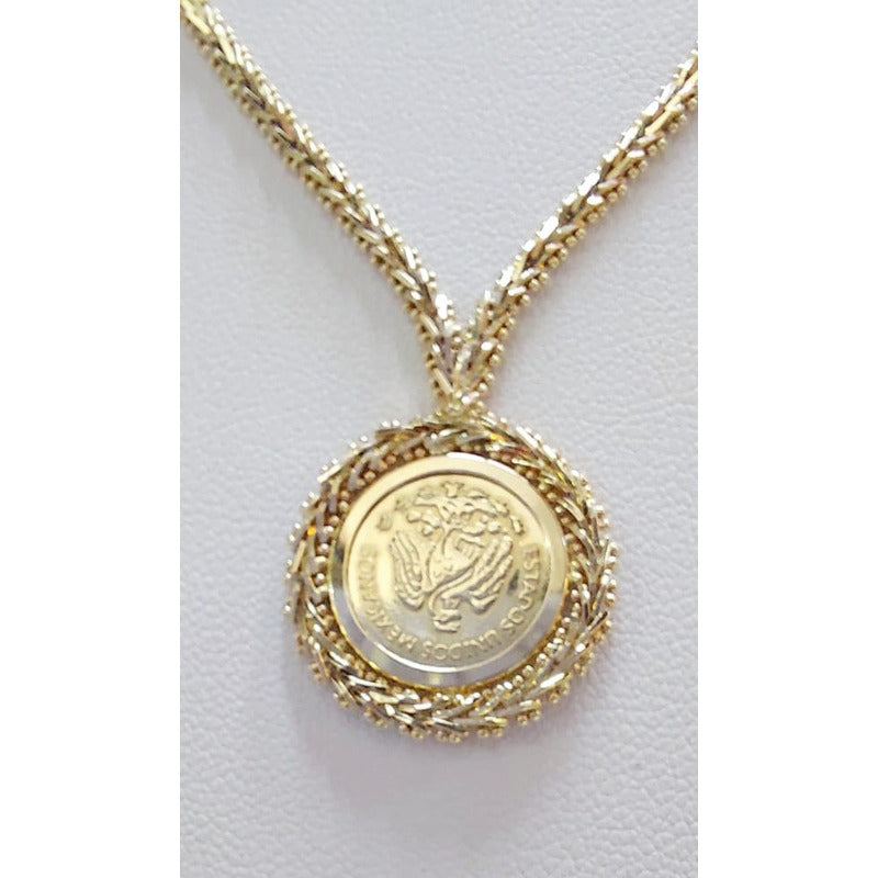 Cadena Dije Boleado Oro 14 K. + Obsequio