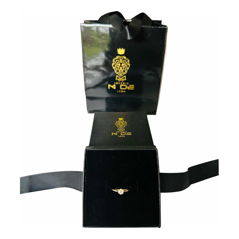 Anillo Compromiso Oro 14 K Diamante Natural .24 Ct