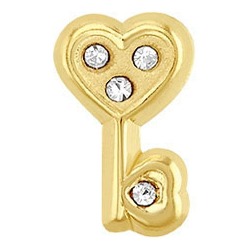 Broquel Corazón En Forma De Llave En Oro De 10 K + Obsequio