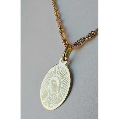 Medalla Oval De Virgen De Guadalupe Oro 14 K + Obsequio