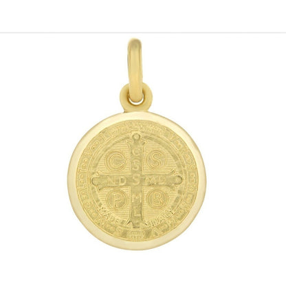Medalla De San Benito En Oro Amarillo De 14 K