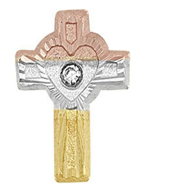 Broquel Cruz 3 Colores En Oro De 10 K + Obsequio + Envío