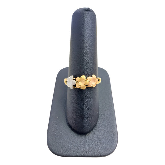 Anillo Pensamiento Joyería M De León 3 Oros 14k + Color Dorado Talla 9