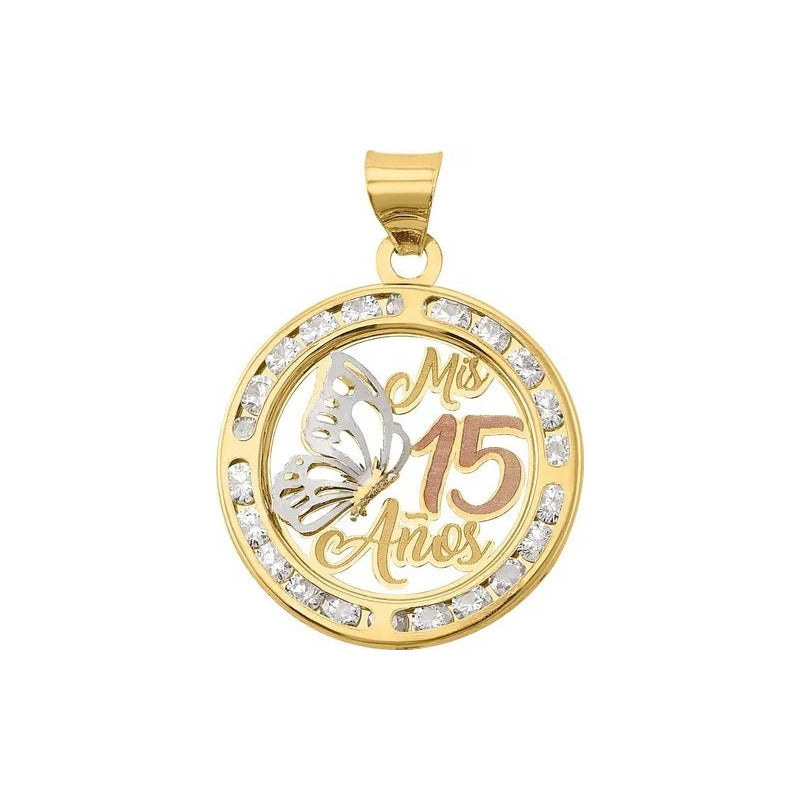 Juego Anillo Y Collar Xv Años Mariposa Oro 10 K + Obsequio