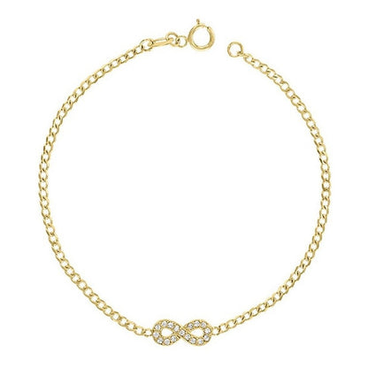 Pulsera Barbara Mini Infinito 18 Cm En Oro De 10 K +obsequio