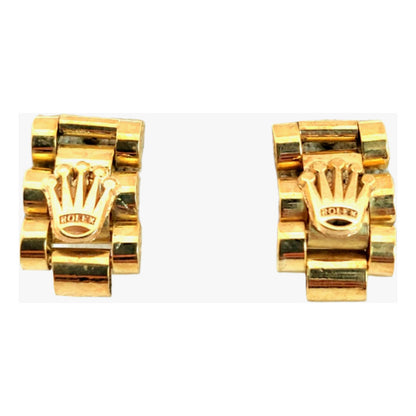 Aretes Tejido Rolex Macizos Oro 18 Kilates