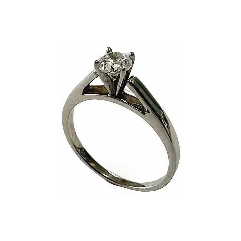 Anillo Compromiso Circonia 5 Mm Oro 14 K + Obsequio