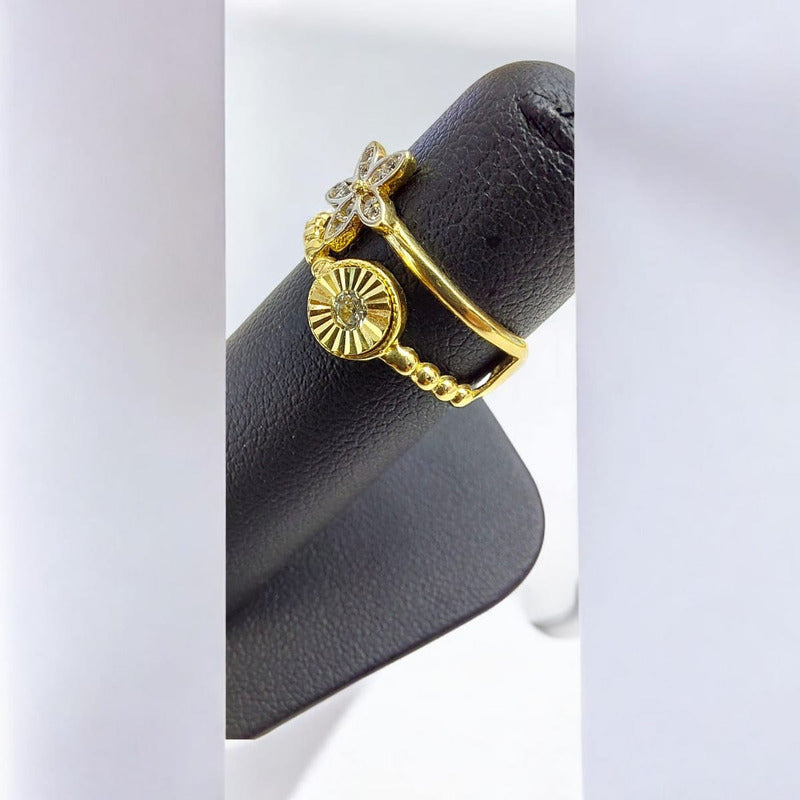 Anillo Fancy Doble Joyería M De León Oro 14k + Regalo